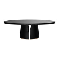 Tasmin 98" Black Acacia & Brushed Gold Dining Table