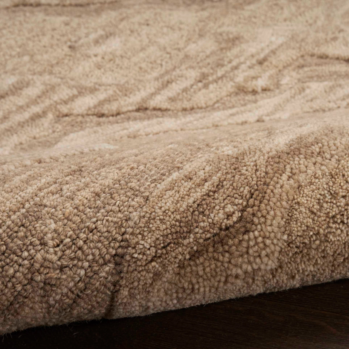 Refined Taupe Wool Area Rug