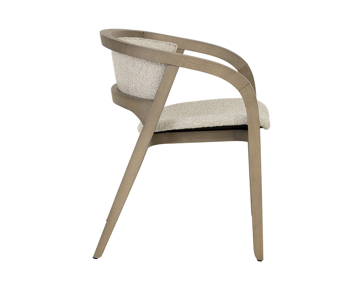 Arco Oatmeal Solid Ash Wood Dining Armchair
