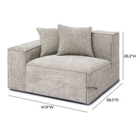 Mindy Taupe Chenille Basketweave LAF Corner Chair