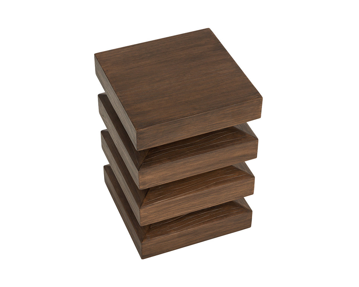 Robarts Dark Timber Concrete Accent Table - Indoor/Outdoor