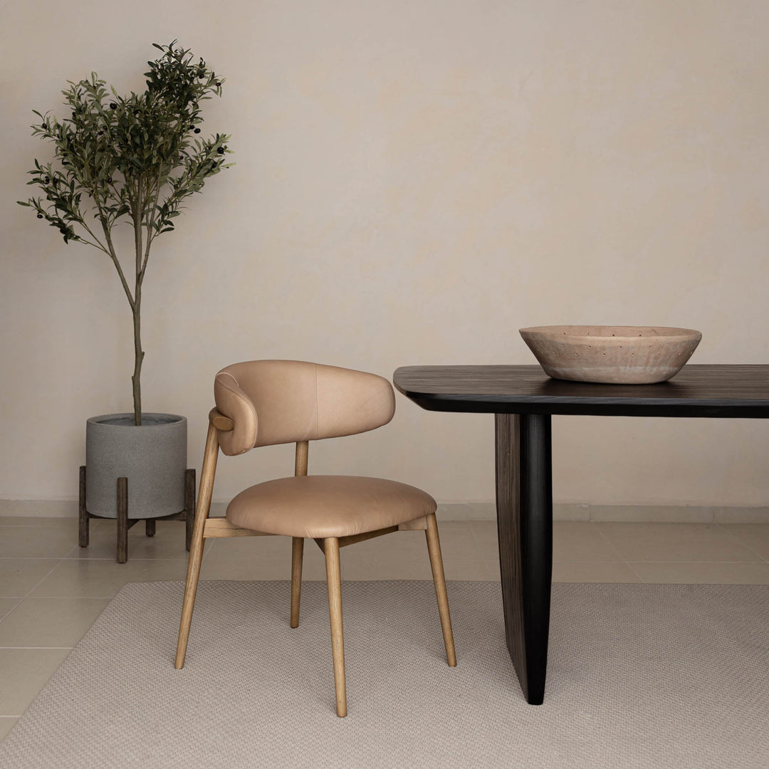 Rowan Nude Leather Dining Chair
