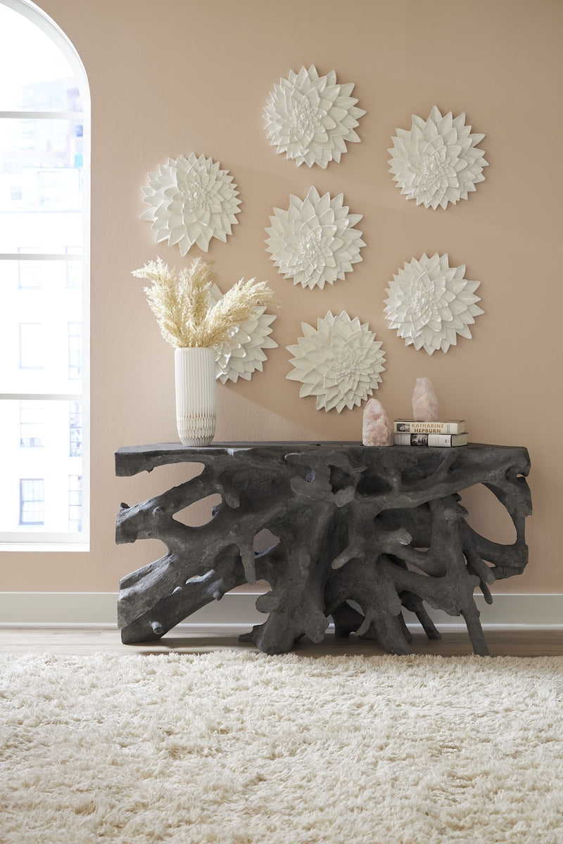 Wyn 60" Cast Root Charcoal Console Table