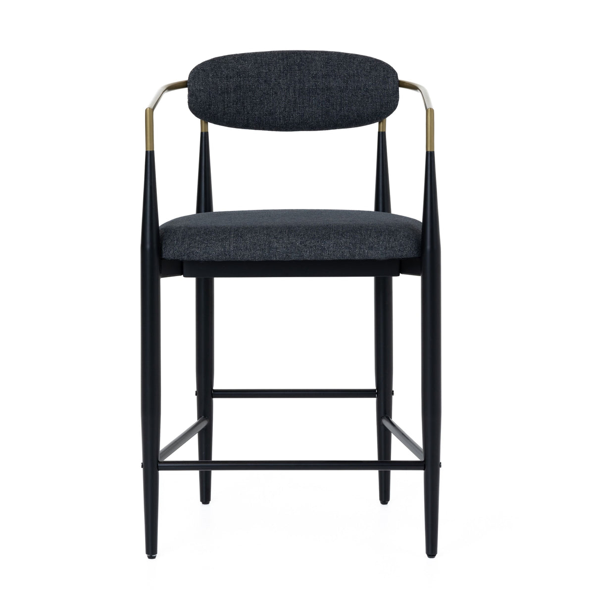 Nicole Dark Grey/Gold & Black Counter Stool