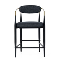 Nicole Dark Grey/Gold & Black Counter Stool