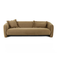 Lou 91.3” Cafe Au Lait Performance Velvet Sofa