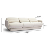 Arnaldo 90.5” Cream Performance Velvet Sofa