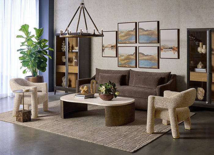 Bramwell 96" Plush Rich Chocolate Sofa with Sloped Arms