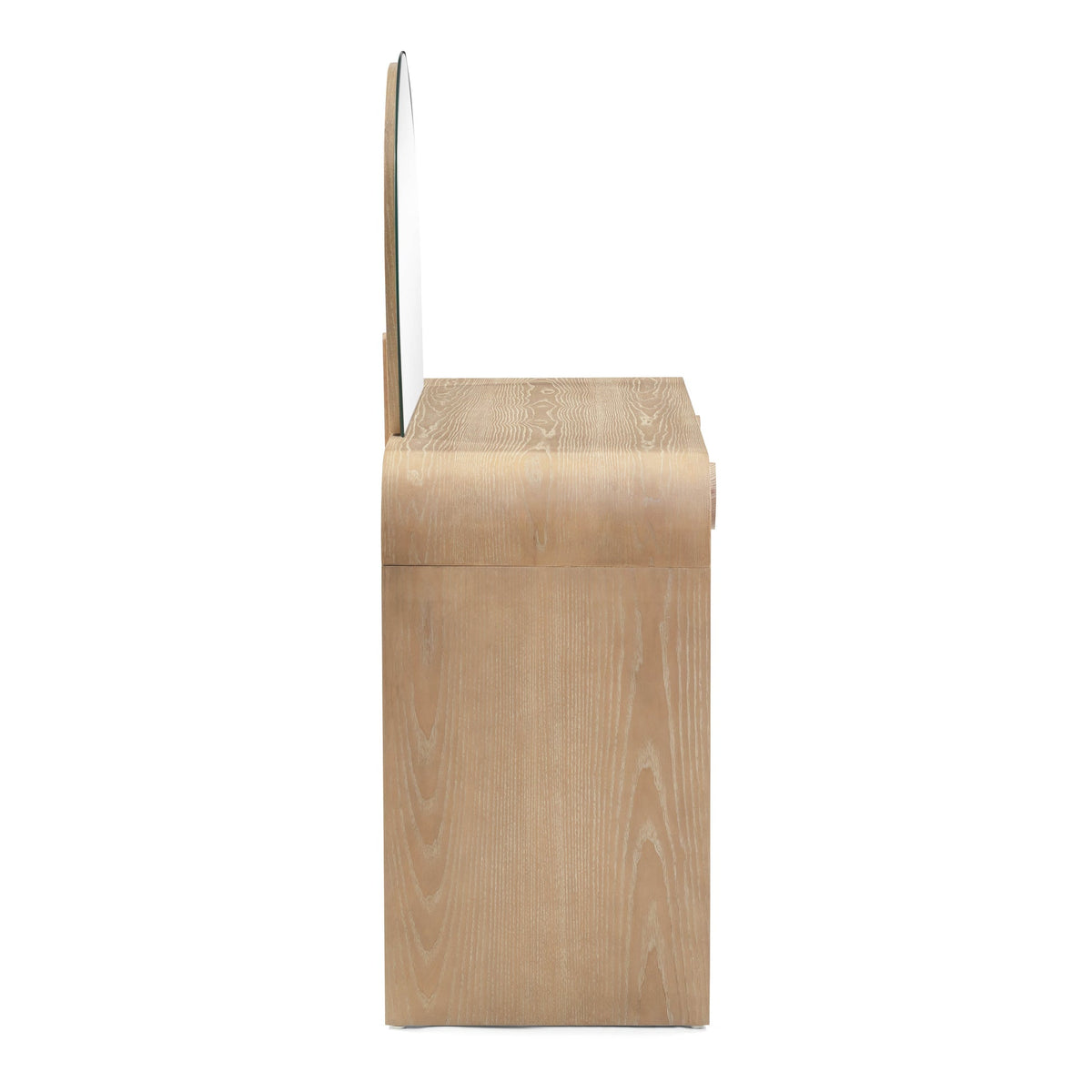 Jenny 48 Natural Ash 2-Drawer Vanity Desk with Mirror