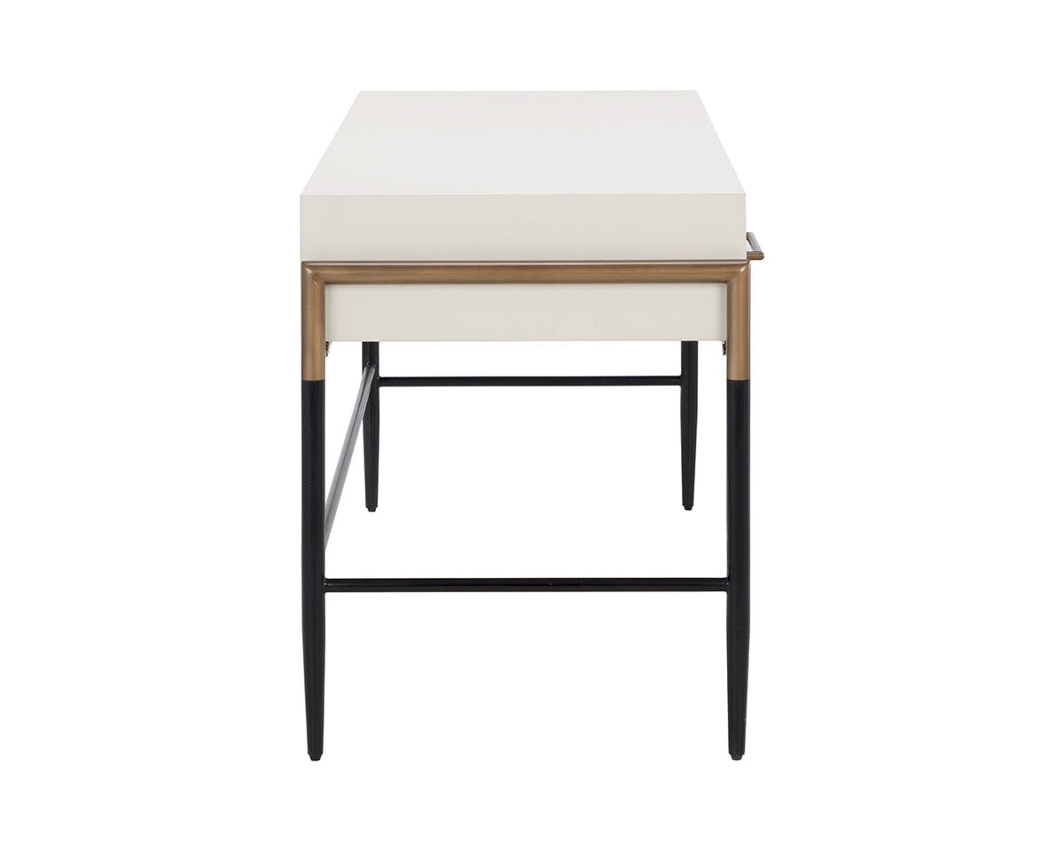 Weldrick 60" Cream & Antique Brass Desk