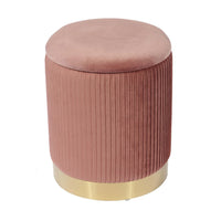 Kiana 12.4" Blush Performance Velvet Storage Ottoman