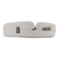 Grace 107" Modern Off-White & Antique Brass Sofa