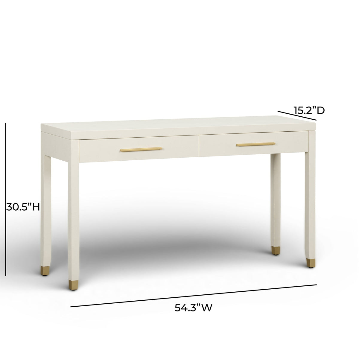 Dorite 54" Cream Faux Shagreen 2-Drawer Console Table