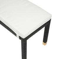 Arimo Black Woven Rattan Bench