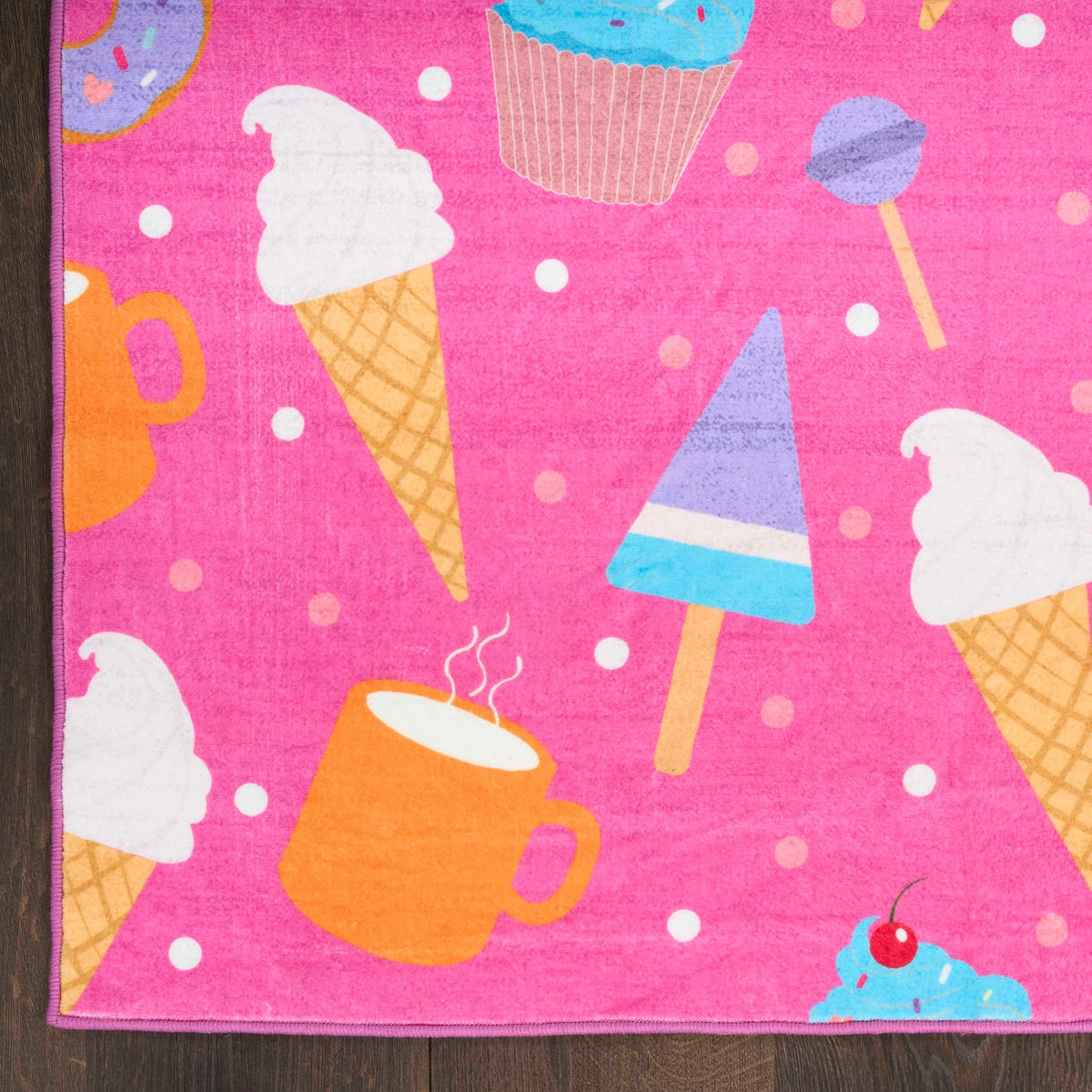 Ice Cream & Cupcakes Pink Multicolour Area Rug