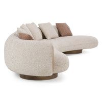 Olin 165.4" Modern 3-Piece Multicolored Boucle Fabric & Ash Sectional Sofa