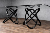 Caroline Modern Glass & Black Ash Dining Table