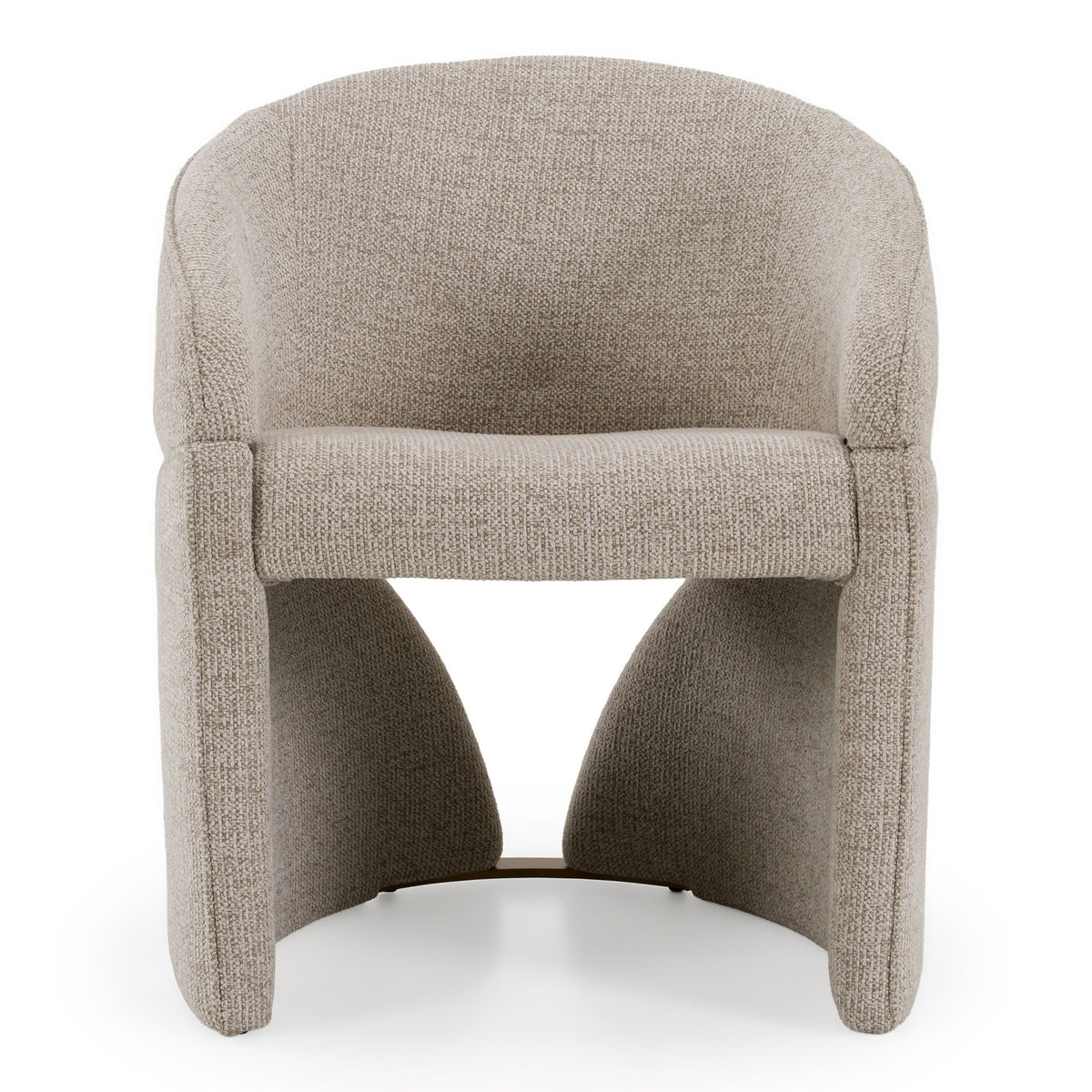Tarrace Modern Beige Upholstered & Brushed Gold Dining Chair