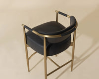 Heloise Gold & Black Faux Leather Counter Stool