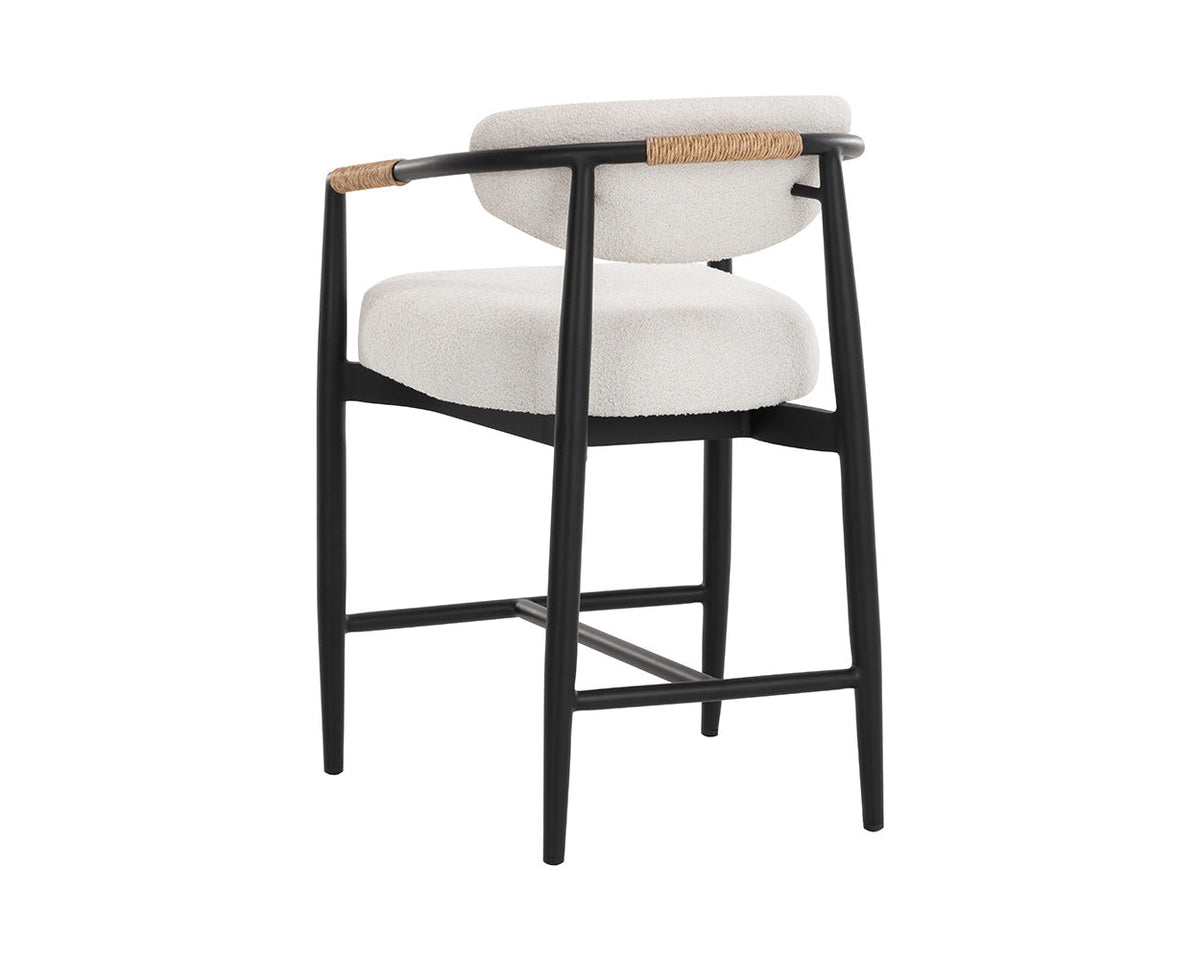Marita Cream & Black Indoor/Outdoor Counter Stool