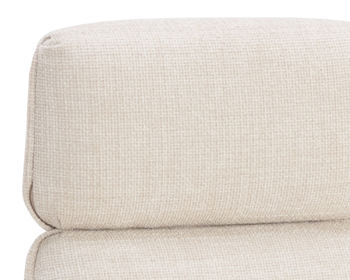 Kalev Cream Plush Fabric & Gold Desk Chair