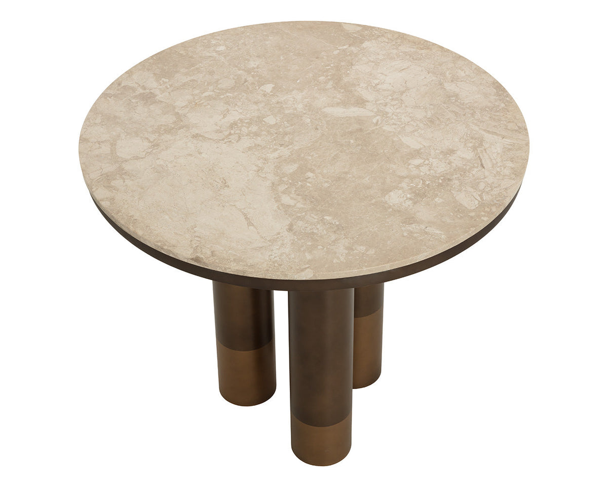 Andina Greige Marble & Two-Tone Bronze Gold Bistro Table