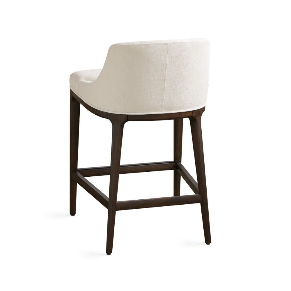 Tabitha Ivory Linen & Wood Counter Stool