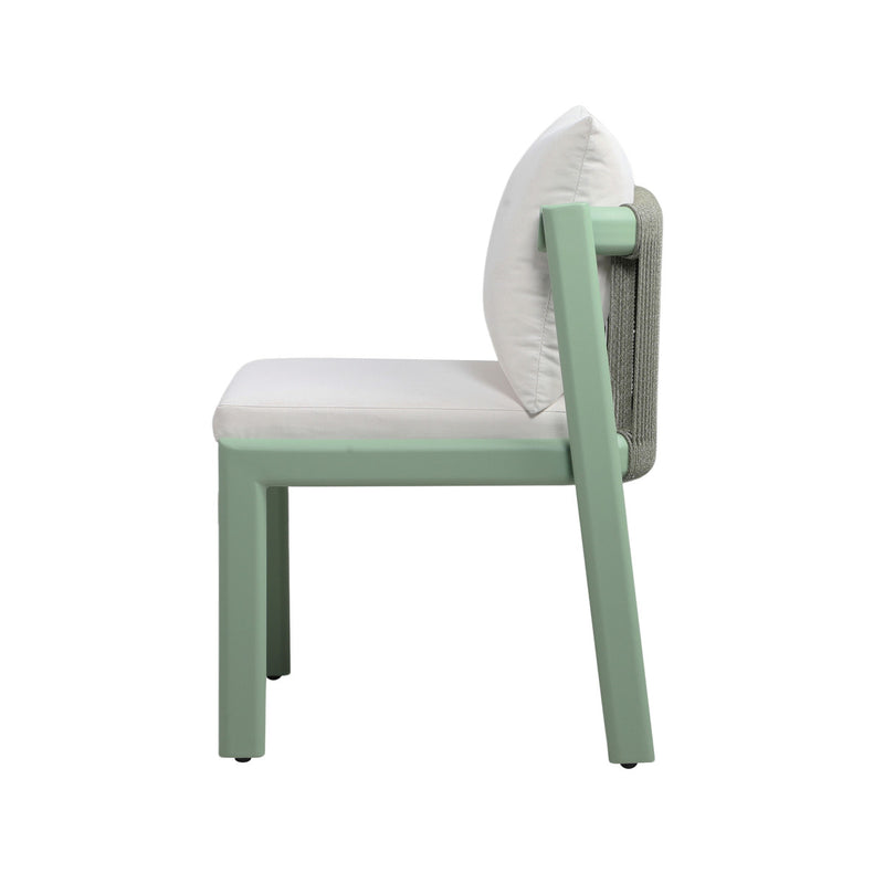Anar Mint Green and Cream Outdoor Dining Chair