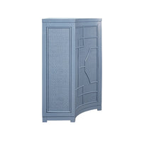Cove 58" Capri Blue Rattan Overlay Cabinet