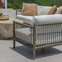 Clara White & Grey Outdoor Lounge Chair