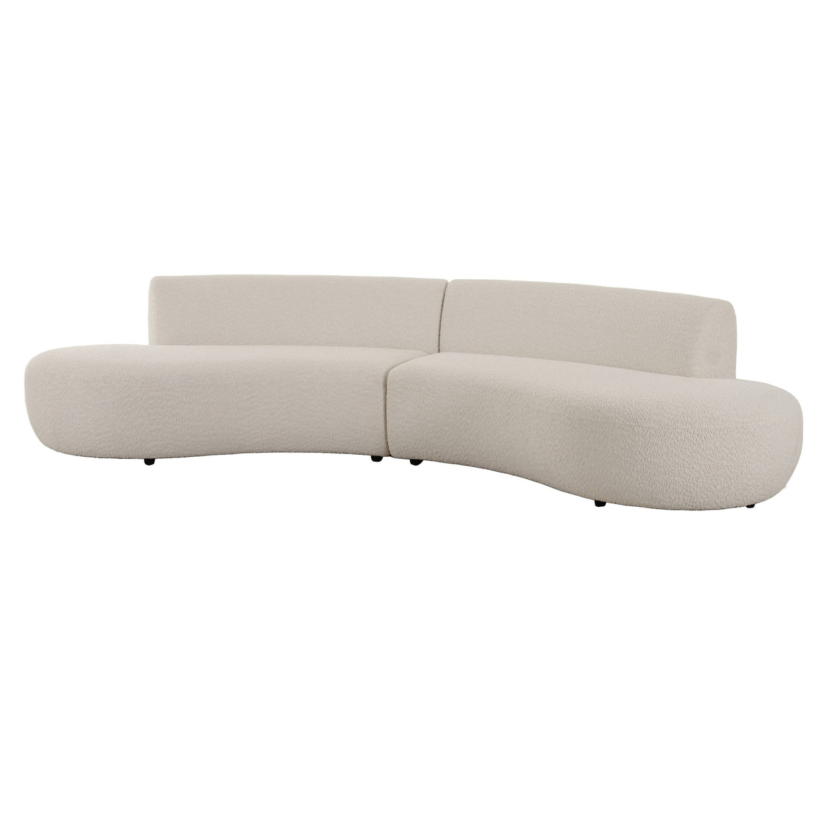 Estella Modern Off-White Curved Sectional Sofa