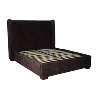 Corita Brown Velvet Storage Bed