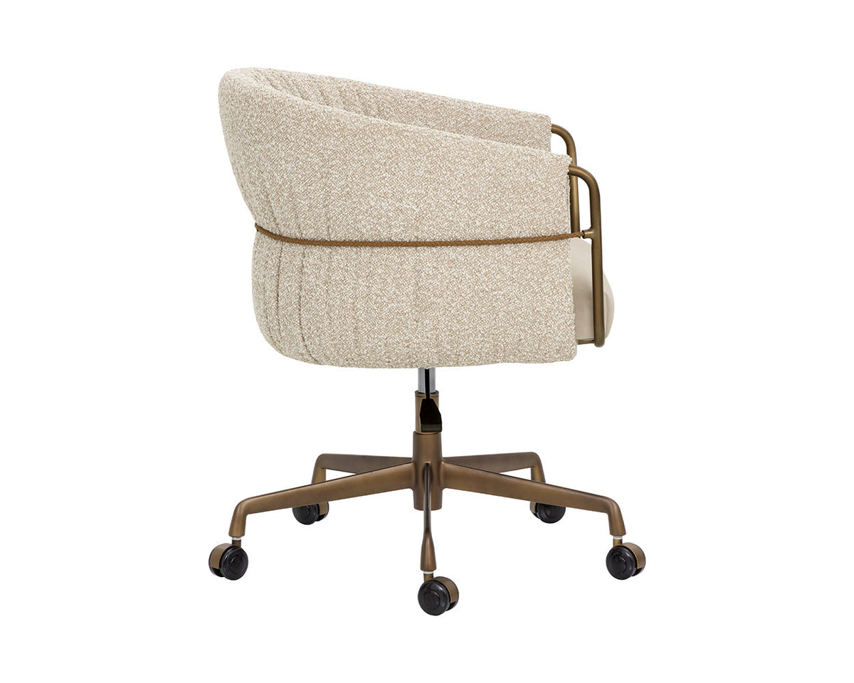 Olma Taupe Oatmeal & Bronze Desk Chair