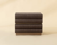 Subira Chocolate Raffia & Gold Nightstand