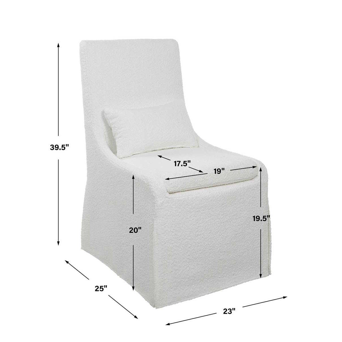 Hazel Armless White Linen Chair