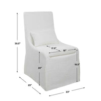 Hazel Armless White Linen Chair