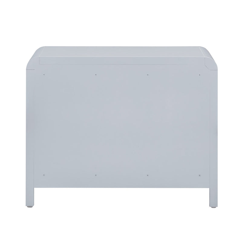 Ameline Pastel Blue Rattan 2 Drawer Nightstand