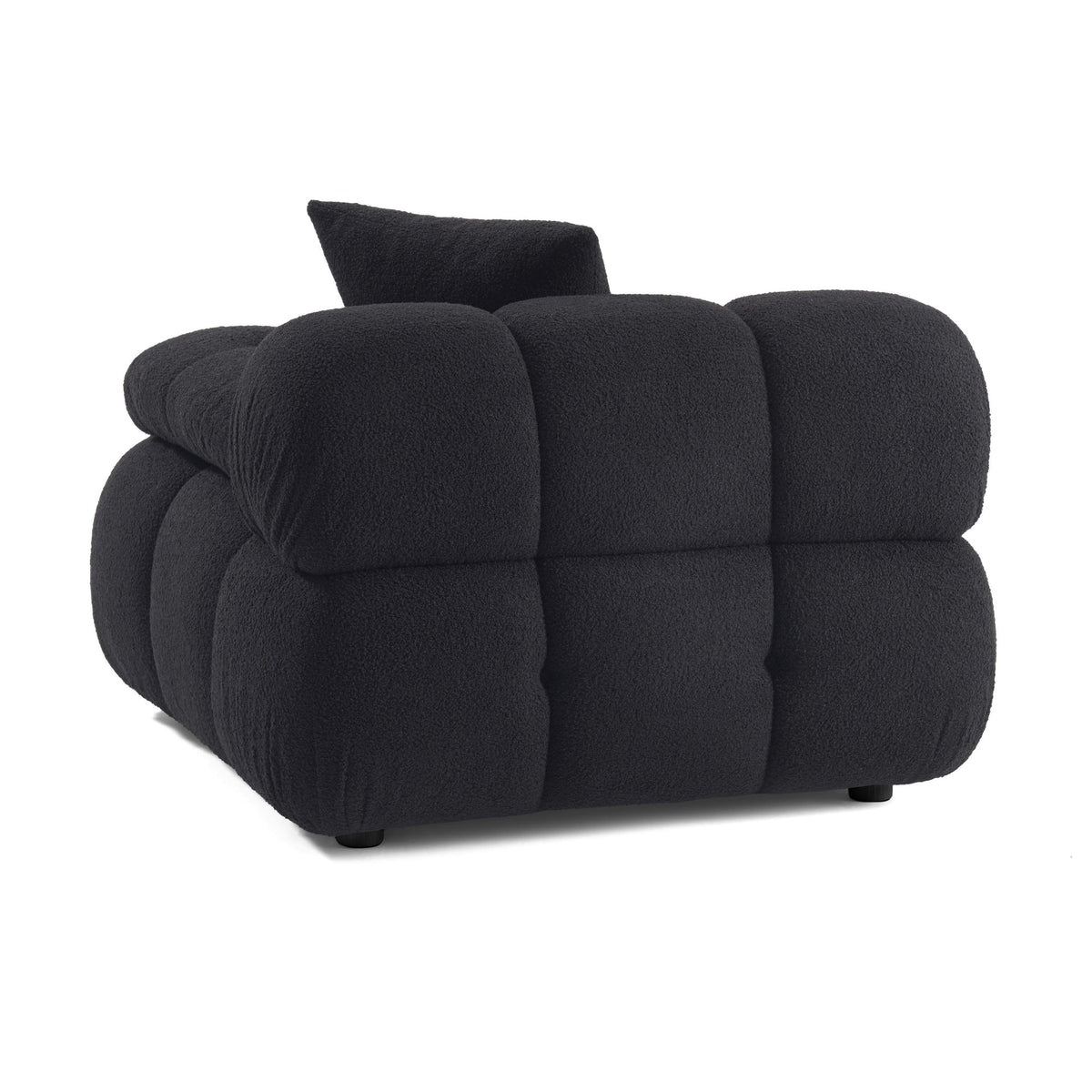 Vogue Black Performance Vegan Shearling Modular Corner Chair