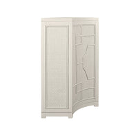 Cove 58" Antique White Rattan Overlay Cabinet