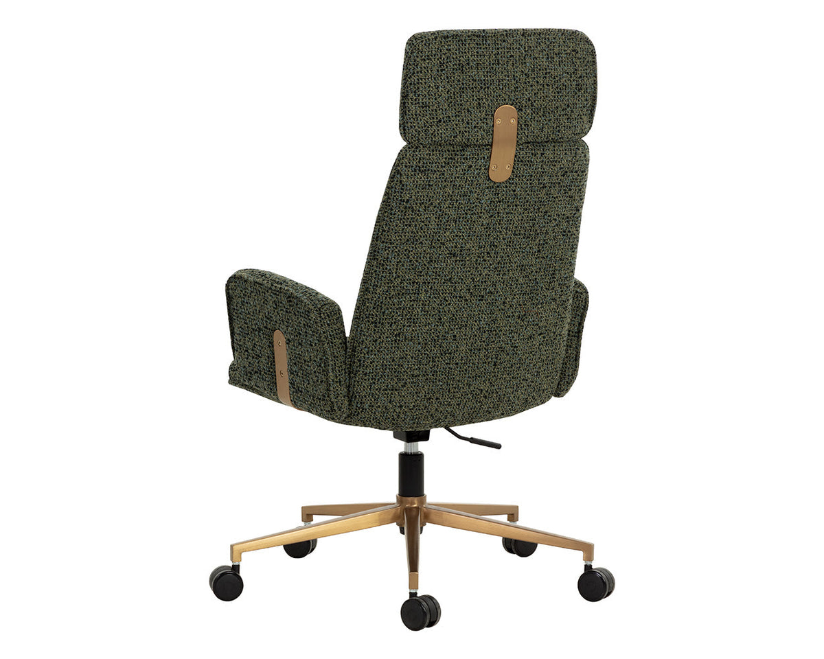 Kalev Plush Fabric & Gold Desk Chair
