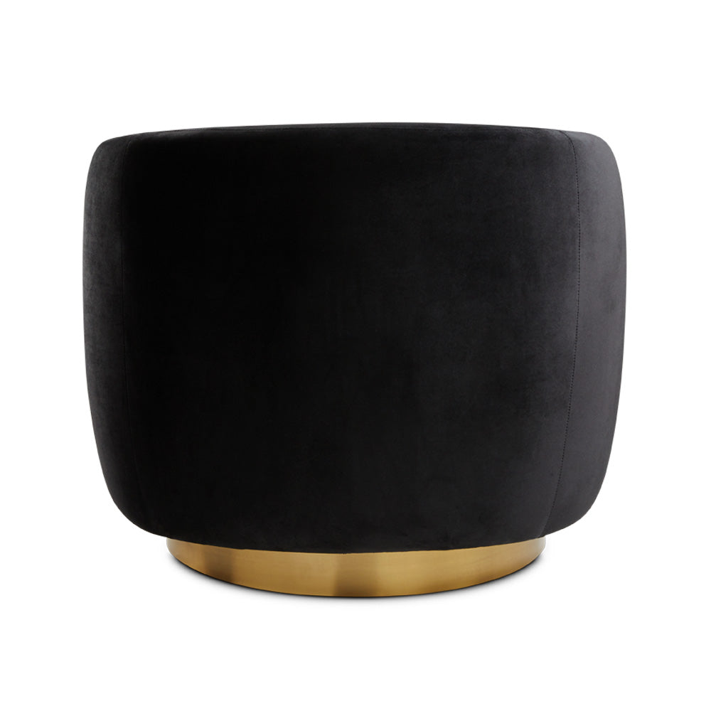 Primrose Black Velvet & Gold Accent Chair