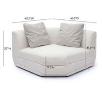 Arabella Cream Chenille Modular Wedge Corner Chair