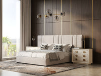 Loupe Modern Grey Velvet Bed