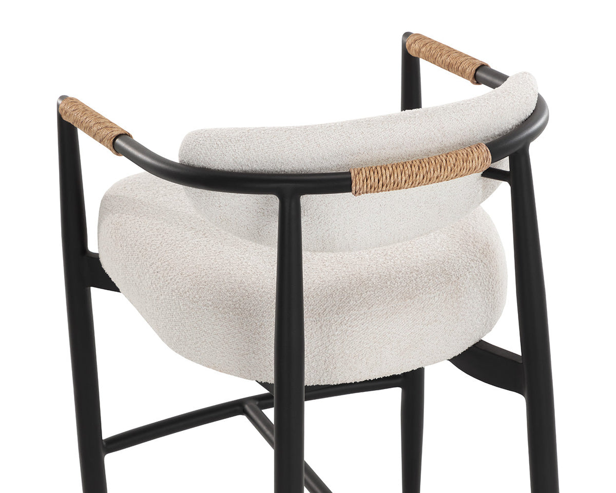 Marita Cream & Black Indoor/Outdoor Bar Stool