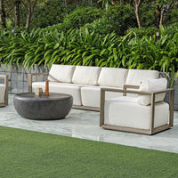 Richie 107" White & Weathered Grey Outdoor Sofa