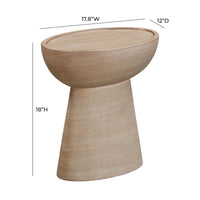 Cline Textured Faux Travertine Indoor / Outdoor Side Table