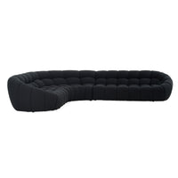 Nicoma Modern Black Sectional Sofa