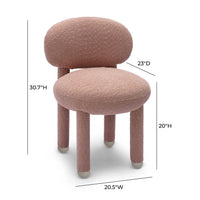 Manu Rose Pink Performance Boucle Dining/Accent Chair