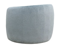 Mircea French Blue Plush Upholstered Curved Accent Chair