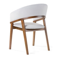 Turner Mid-Century Modern Grey & Walnut Dining Chair